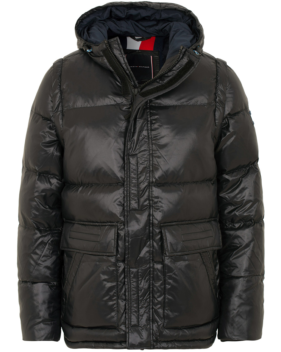 Heren | Jassen | Tommy Hilfiger | Shiny Hooded Down Jacket Jet Black