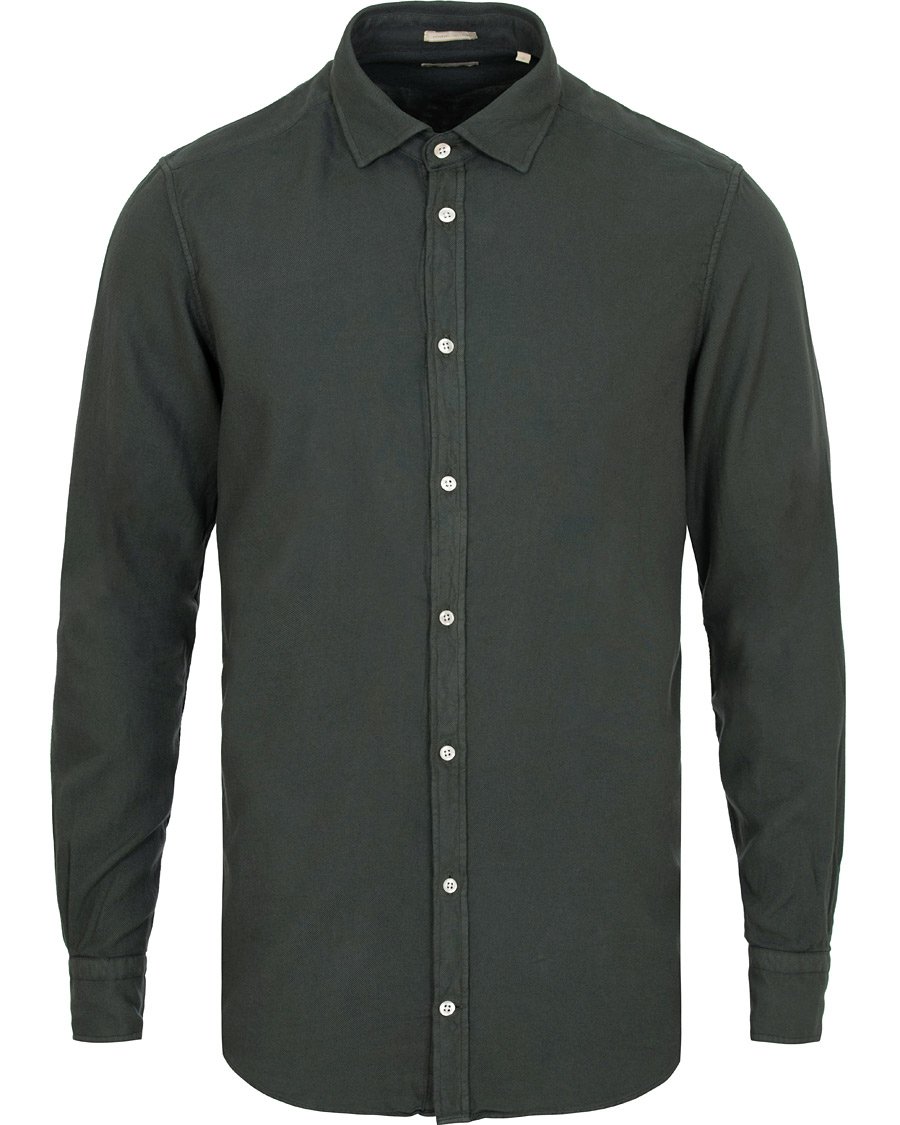 Homme | Chemises | Massimo Alba | Genova Slim Fit Light Flannel Shirt Bottle Green