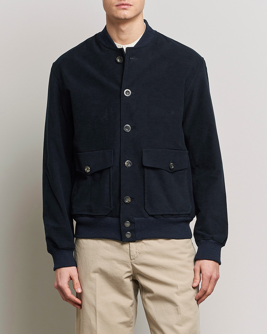 Homme | Manteaux Et Vestes | Private White V.C. | Moleskin Bomber Jacket Midnight