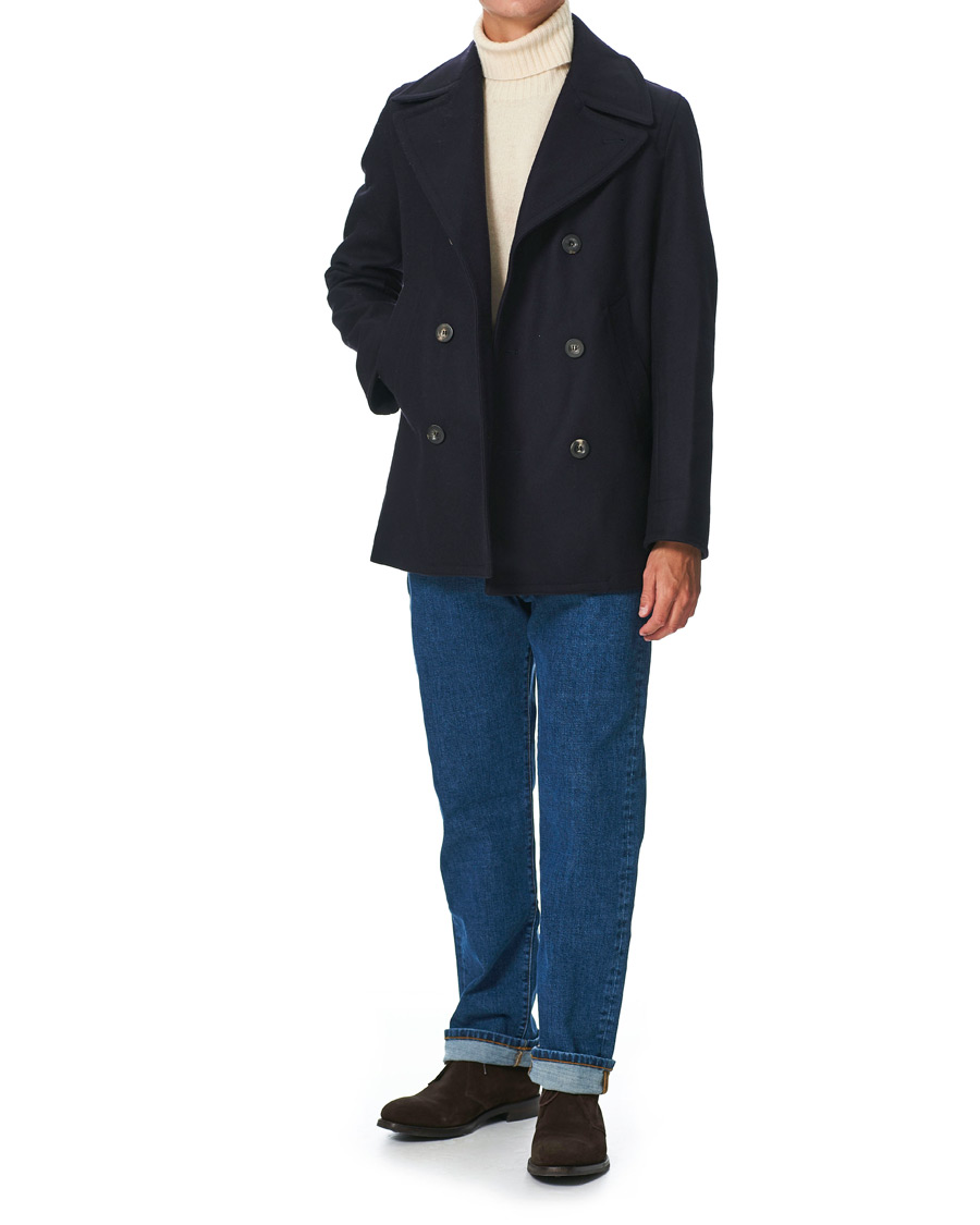 Heren | Jassen | Private White V.C. | Wool Melton Peacoat Midnight