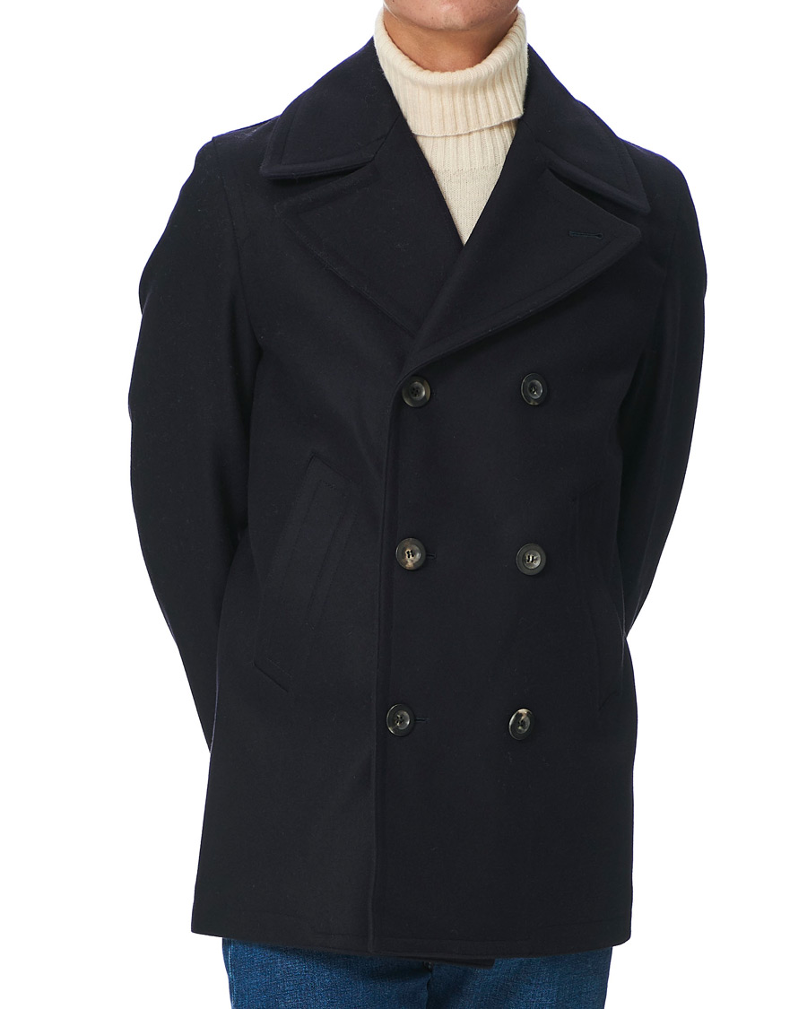 Heren | Jassen | Private White V.C. | Wool Melton Peacoat Midnight
