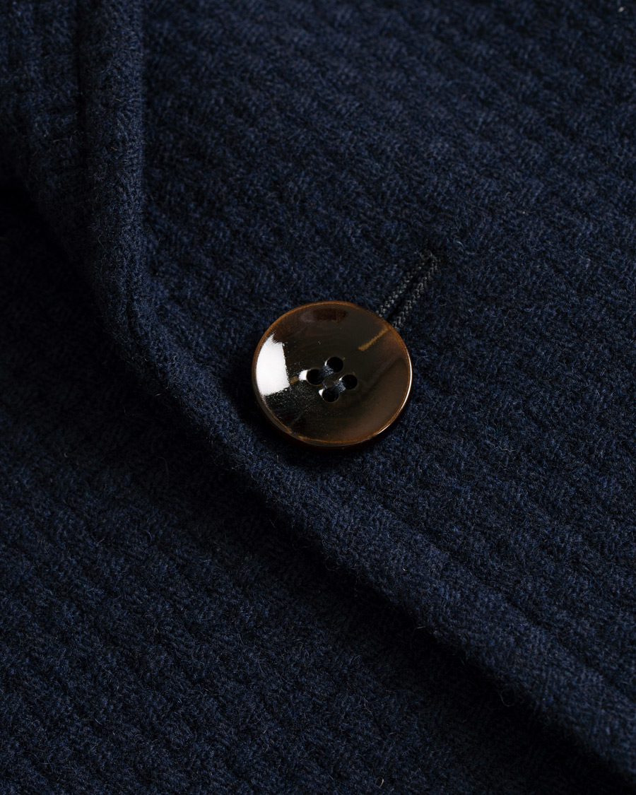 Heren | Jassen | Morris Heritage | Gordon Basketweave Peak Lapel Coat Navy