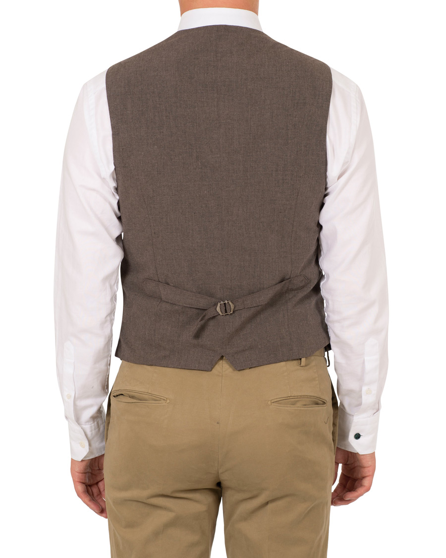 Homme | Blazers | Morris | Harris Tweed Waistcoat Brown