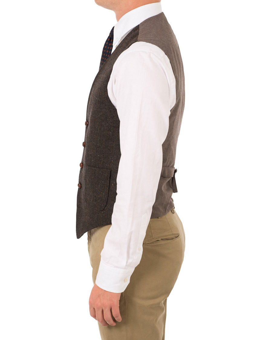 Homme | Blazers | Morris | Harris Tweed Waistcoat Brown