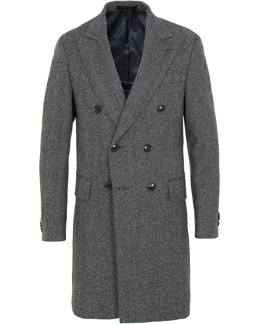 Homme | Manteaux Et Vestes | Oscar Jacobson | Saul Wool/Cashmere Double Breasted Coat Grey