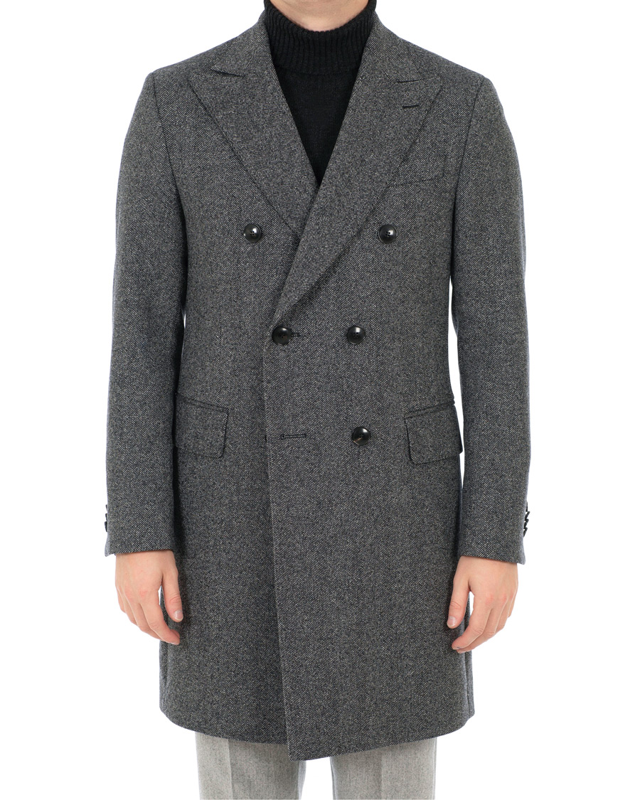 Homme | Manteaux Et Vestes | Oscar Jacobson | Saul Wool/Cashmere Double Breasted Coat Grey