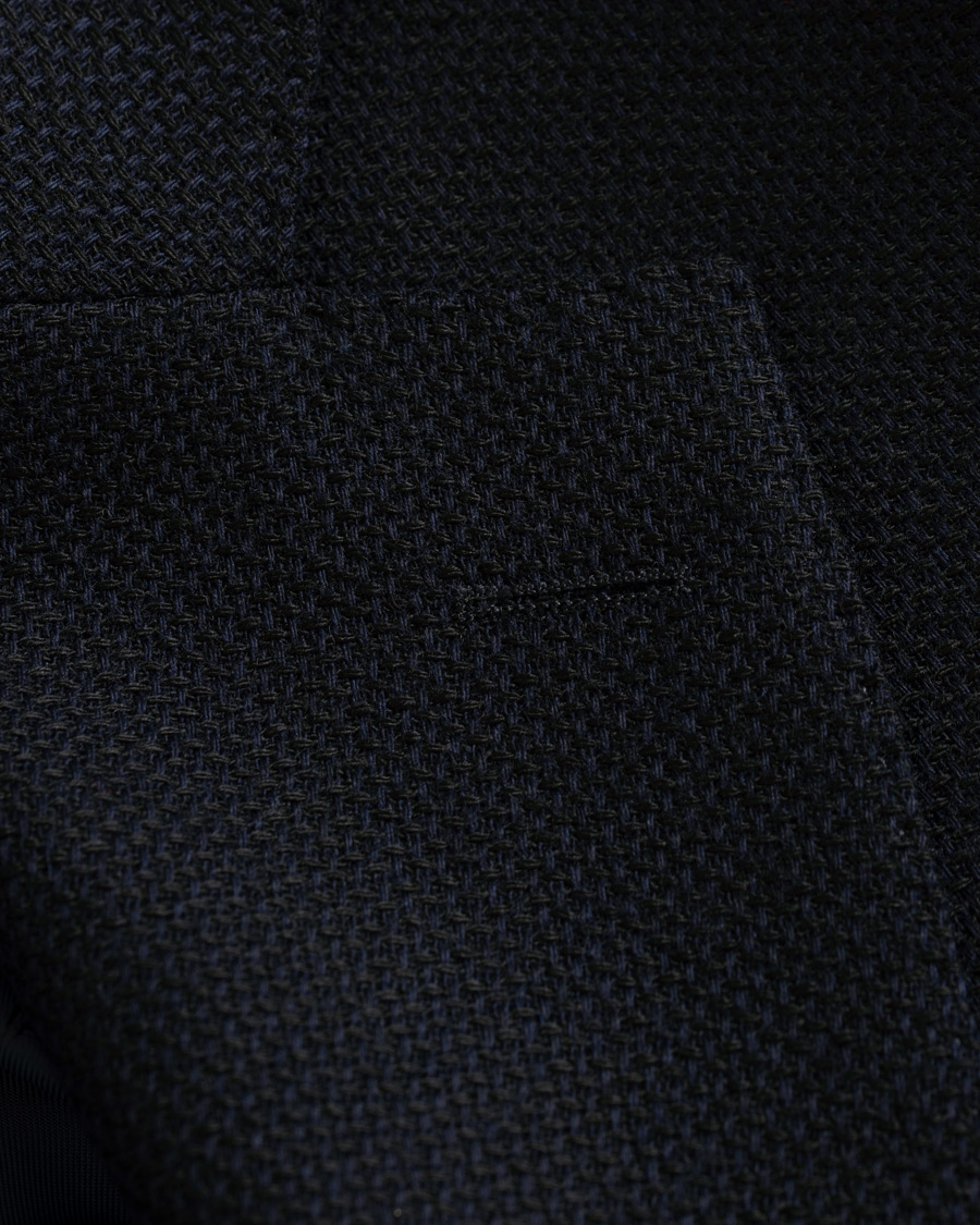 Homme | Blazers | Oscar Jacobson | Egel Wool Basket Weave Blazer Navy