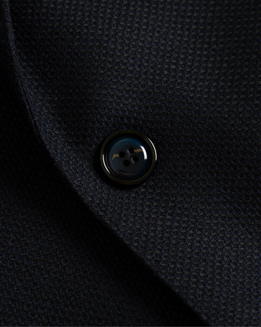 Homme | Blazers | Oscar Jacobson | Egel Wool Basket Weave Blazer Navy