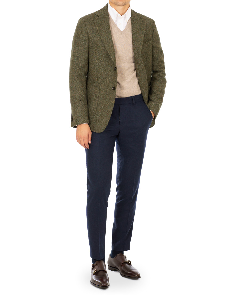 Homme | Blazers | Oscar Jacobson | Edgar Yorkshire Tweed by Moon Blazer Green
