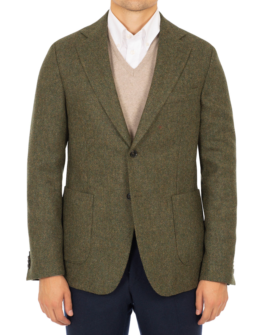 Homme | Blazers | Oscar Jacobson | Edgar Yorkshire Tweed by Moon Blazer Green