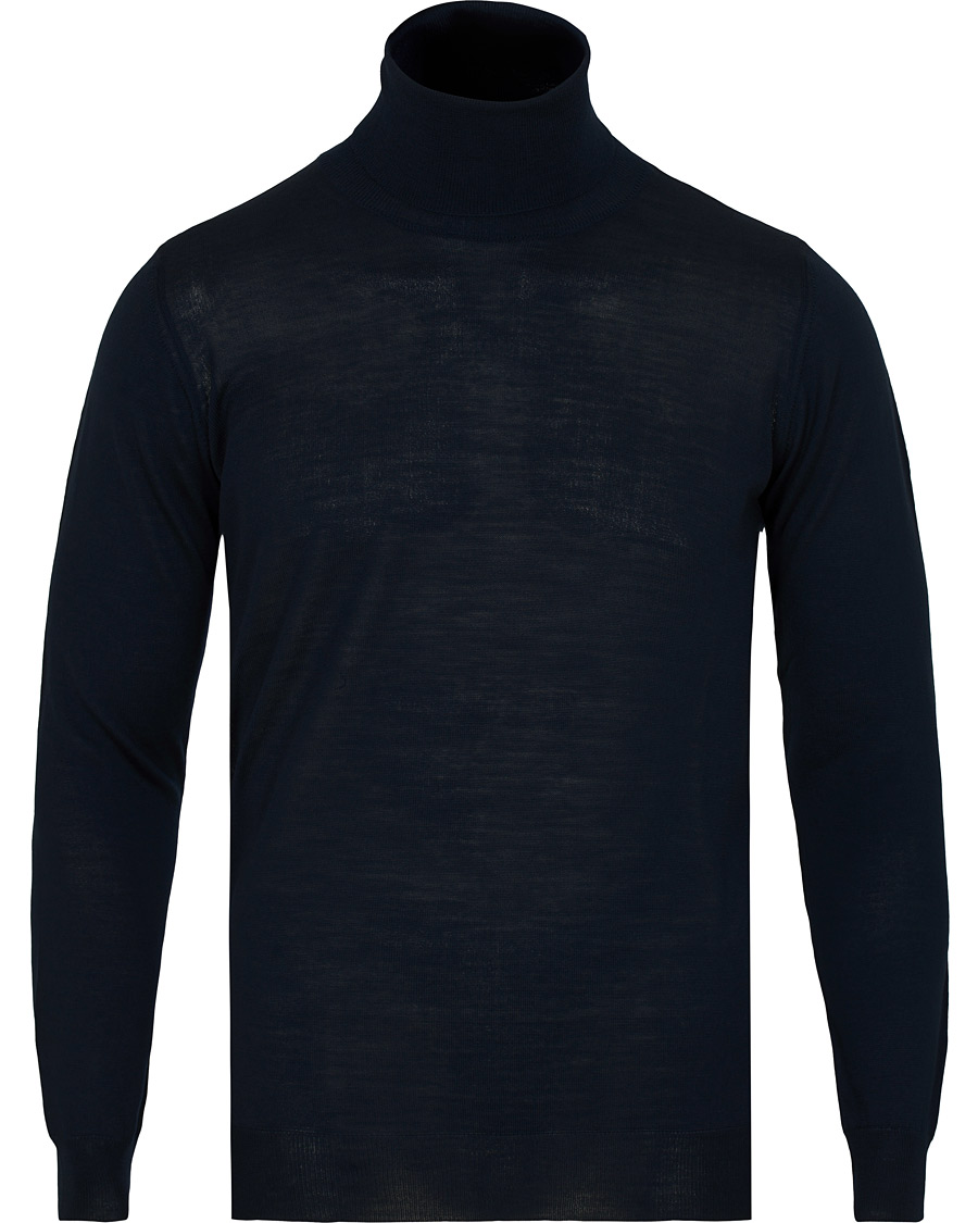 Heren | Truien | Oscar Jacobson | Cole Extra Fine Merino Rollneck Navy