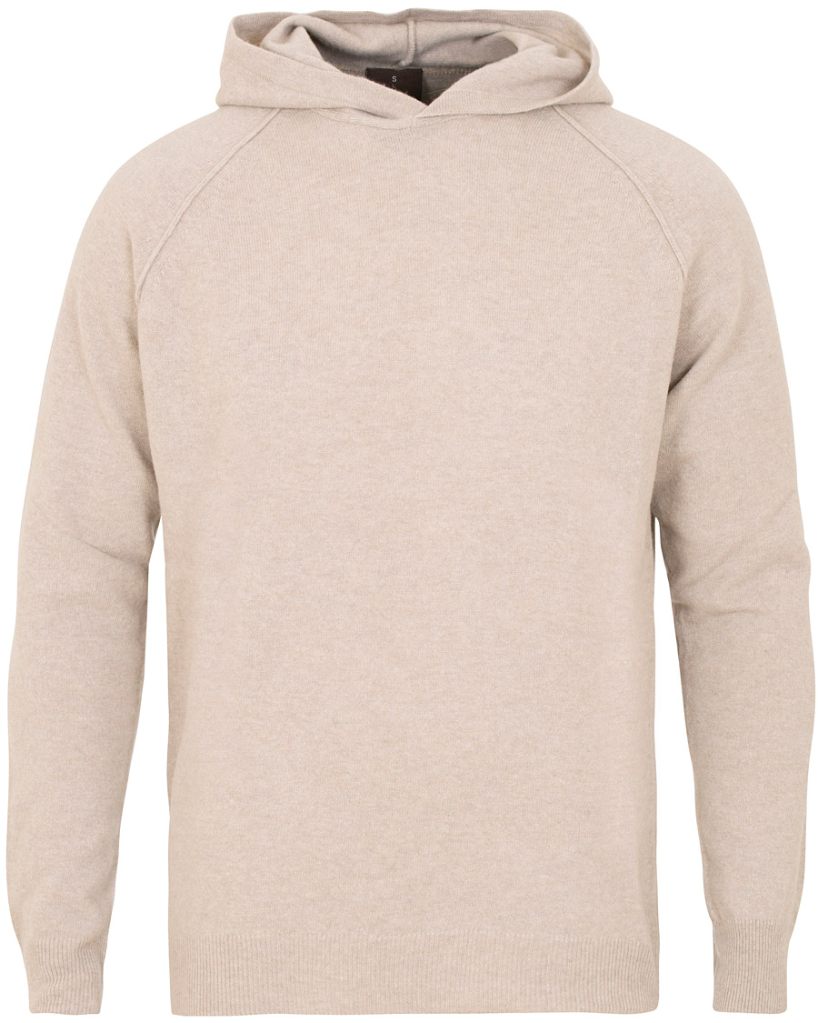Homme | Pulls Et Tricots | Oscar Jacobson | Pascal Ultra Fine Merino/Cashmere Hoodie Beige
