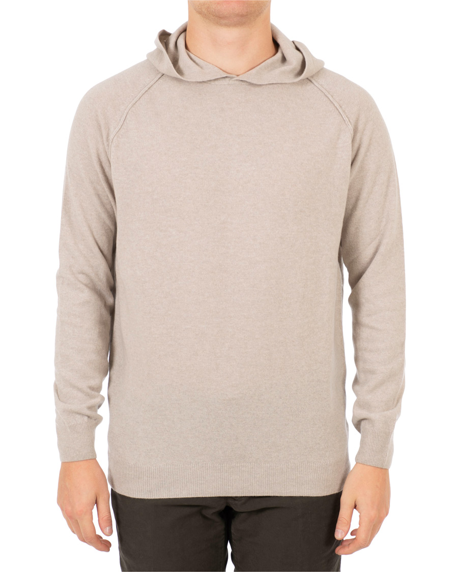 Homme | Pulls Et Tricots | Oscar Jacobson | Pascal Ultra Fine Merino/Cashmere Hoodie Beige