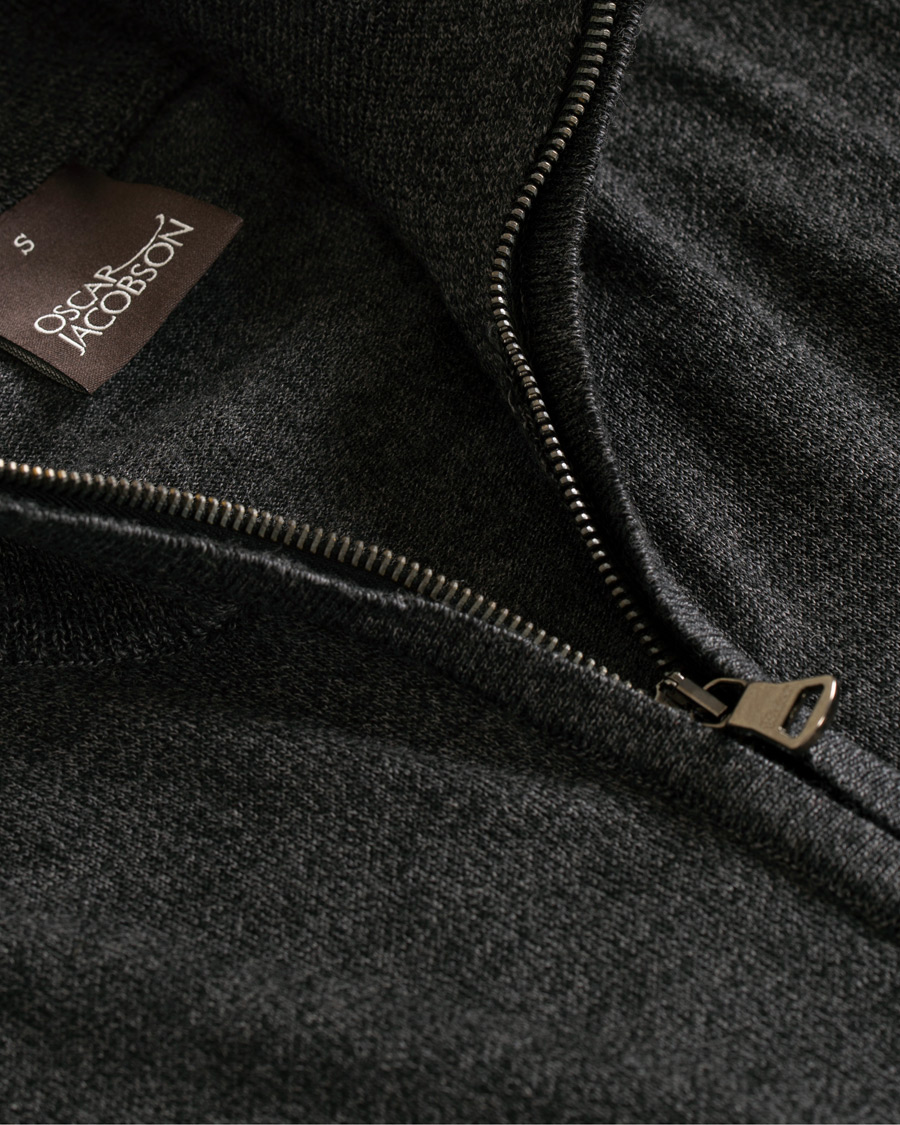 Homme | Pulls Et Tricots | Oscar Jacobson | Ariel Extra Fine Merino Full Zip Grey