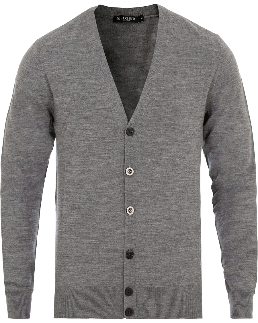 Homme | Pulls Et Tricots | Tiger of Sweden | Navid Extra Fine Merino Cardigan Grey