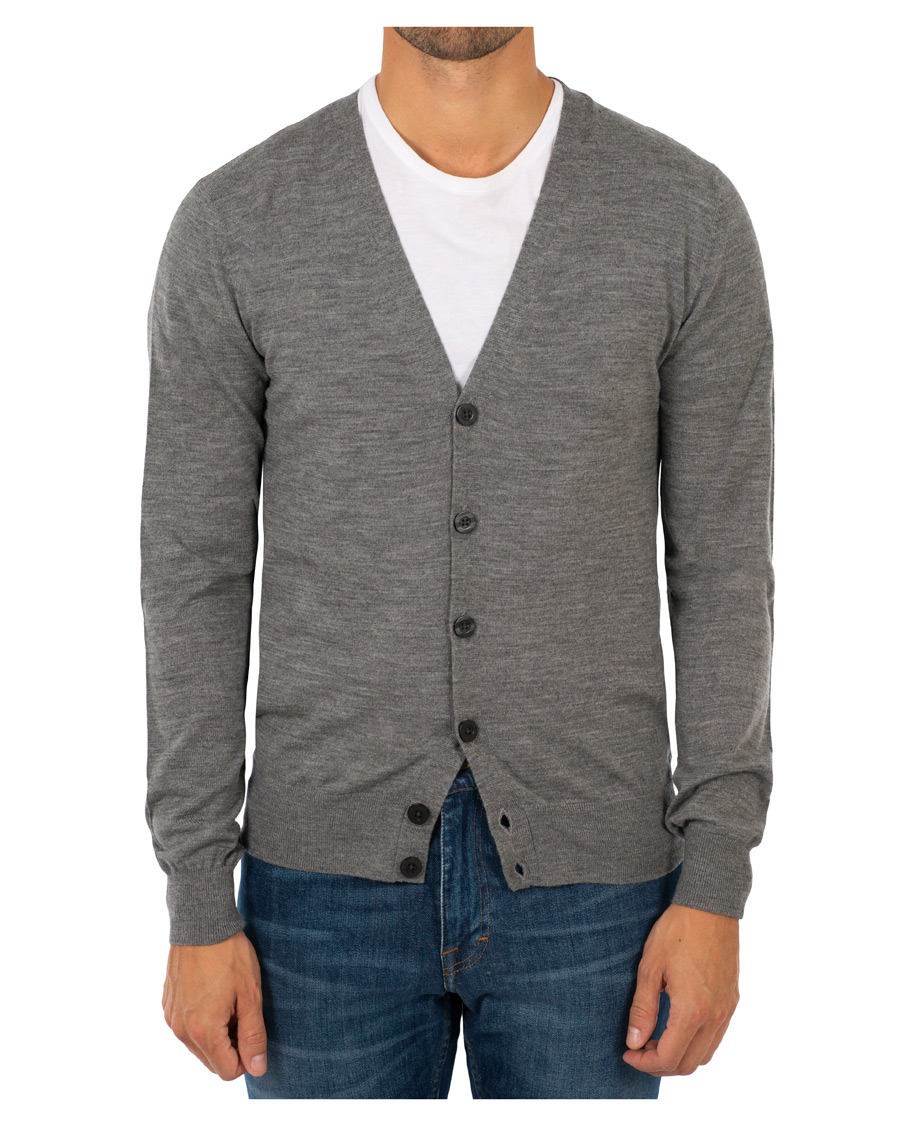 Homme | Pulls Et Tricots | Tiger of Sweden | Navid Extra Fine Merino Cardigan Grey