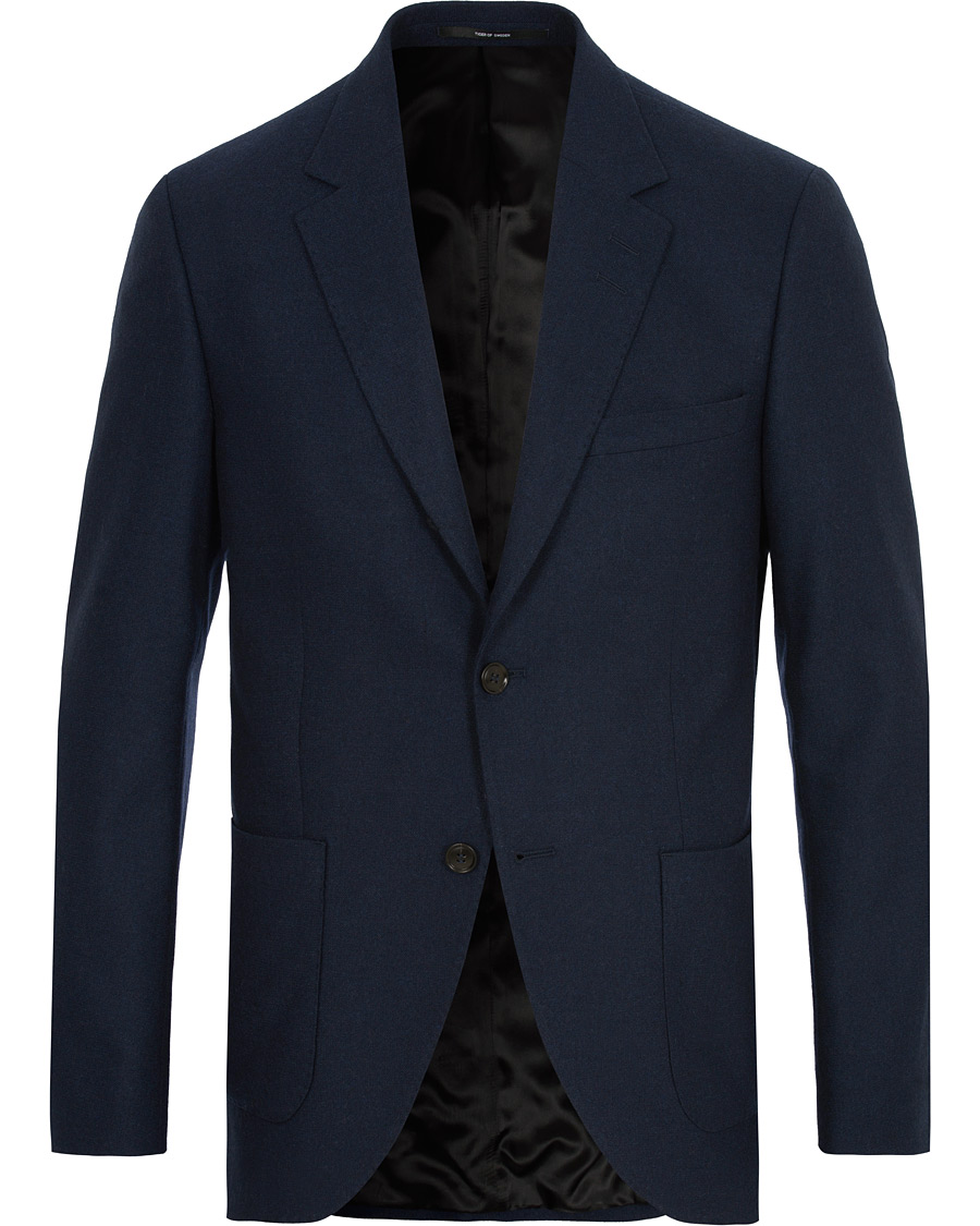 Heren | Blazers | Tiger of Sweden | Jamot Flannel Patch Pocket Blazer Navy
