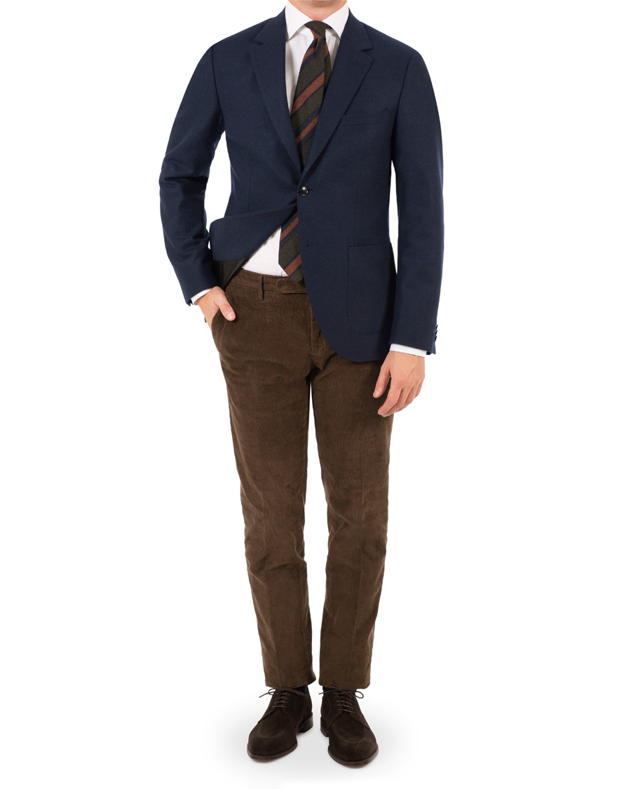 Heren | Blazers | Tiger of Sweden | Jamot Flannel Patch Pocket Blazer Navy