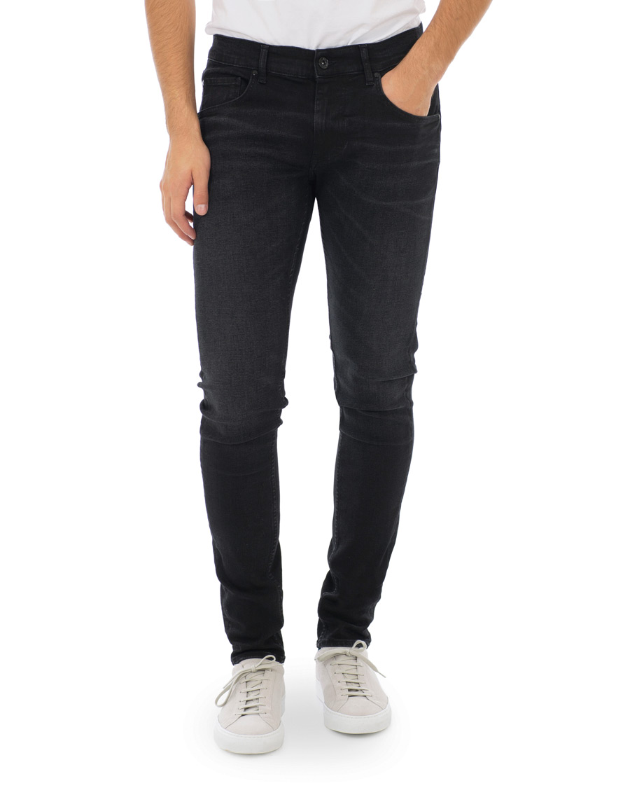Heren | Jeans | Tiger of Sweden Jeans | Slim Gray Stretch Jeans Washed Black