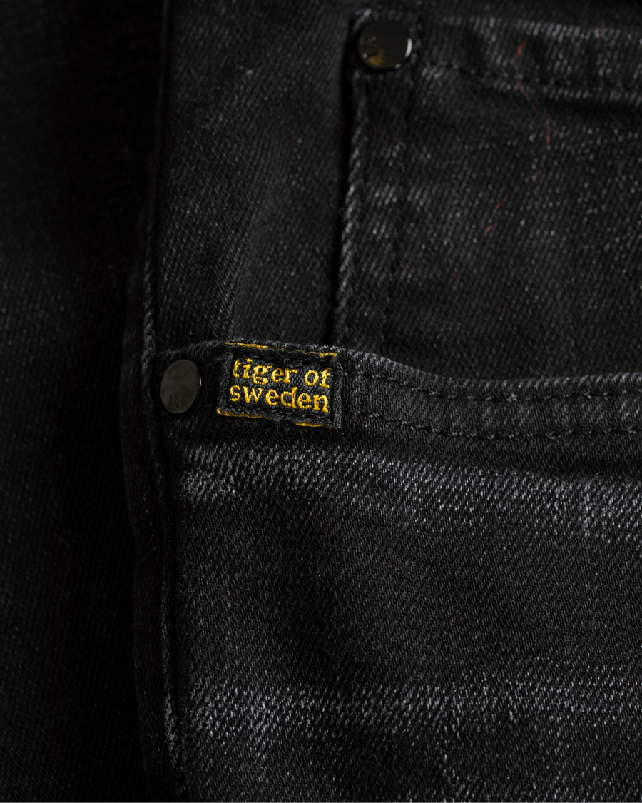 Heren | Jeans | Tiger of Sweden Jeans | Slim Gray Stretch Jeans Washed Black