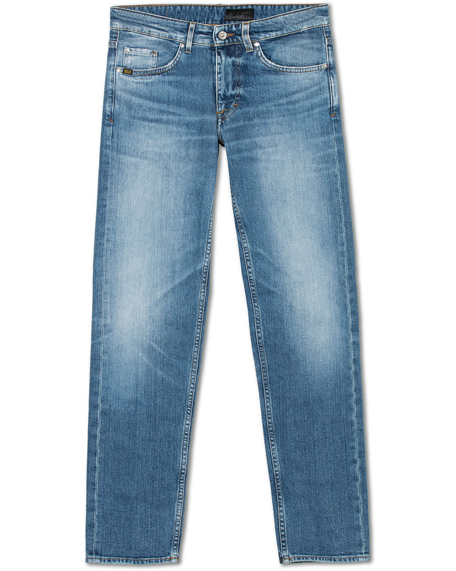 Heren | Jeans | Tiger of Sweden Jeans | Straight Lone Stretch Jeans Mid Blue