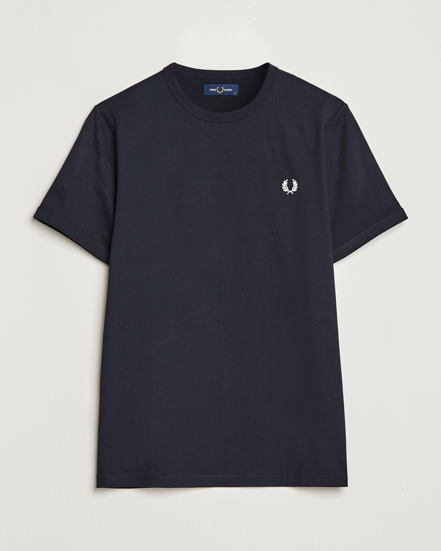 Homme | T-shirts | Fred Perry | Ringer Crew Neck Tee Navy