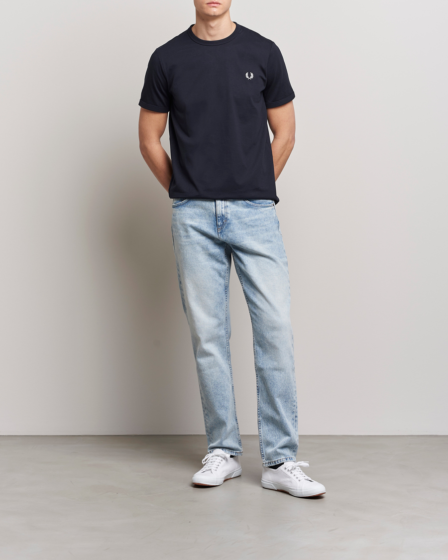 Homme | T-shirts | Fred Perry | Ringer Crew Neck Tee Navy