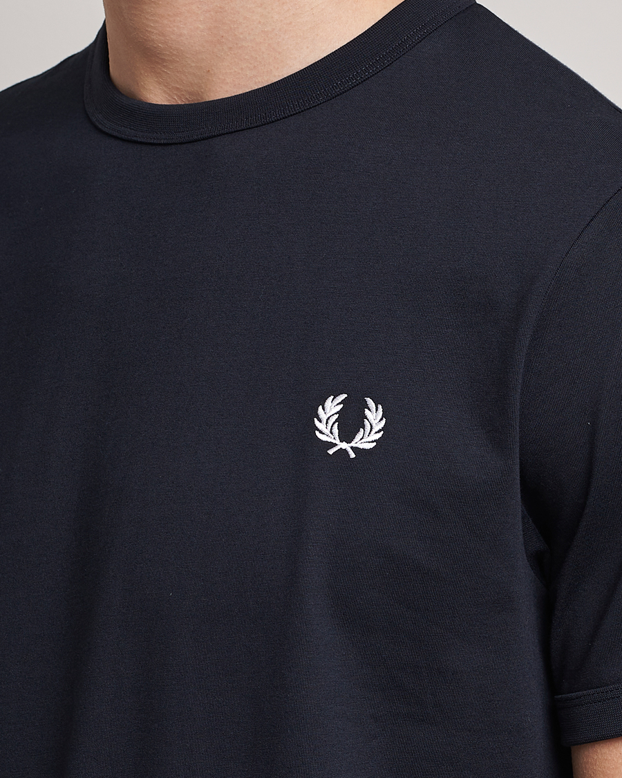 Homme | T-shirts | Fred Perry | Ringer Crew Neck Tee Navy