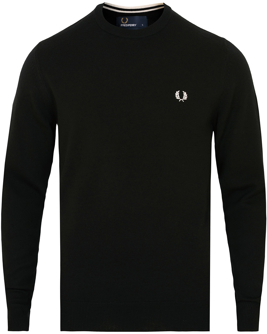 Heren | Truien | Fred Perry | Merino Wool Crew Neck Pullover Black