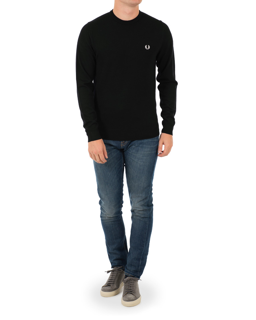 Heren | Truien | Fred Perry | Merino Wool Crew Neck Pullover Black