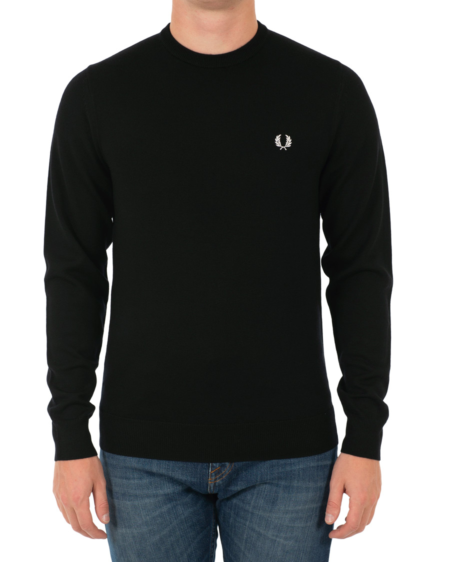 Heren | Truien | Fred Perry | Merino Wool Crew Neck Pullover Black