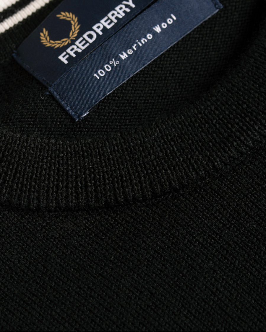 Heren | Truien | Fred Perry | Merino Wool Crew Neck Pullover Black