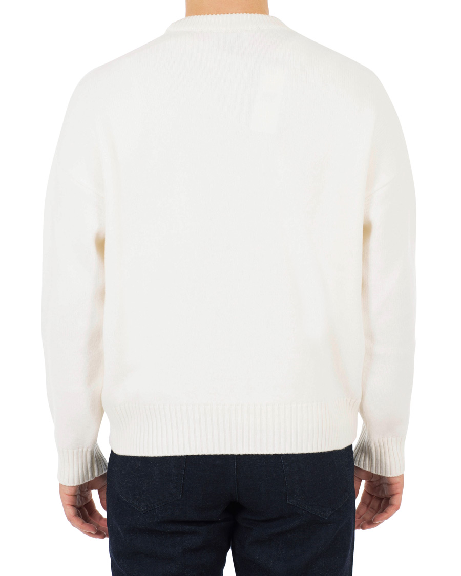 Heren | Truien | AMI | Boiled Wool Heart Sweater White