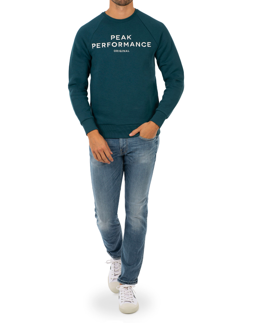 Homme | Pulls Et Tricots | Peak Performance | Logo Crew Neck Sweatshirt Teal Extreme