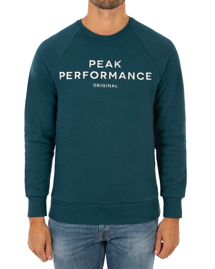 Homme | Pulls Et Tricots | Peak Performance | Logo Crew Neck Sweatshirt Teal Extreme