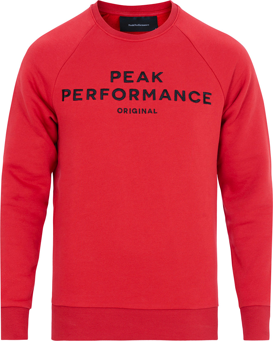 Homme | Pulls Et Tricots | Peak Performance | Logo Crew Neck Sweatshirt Red
