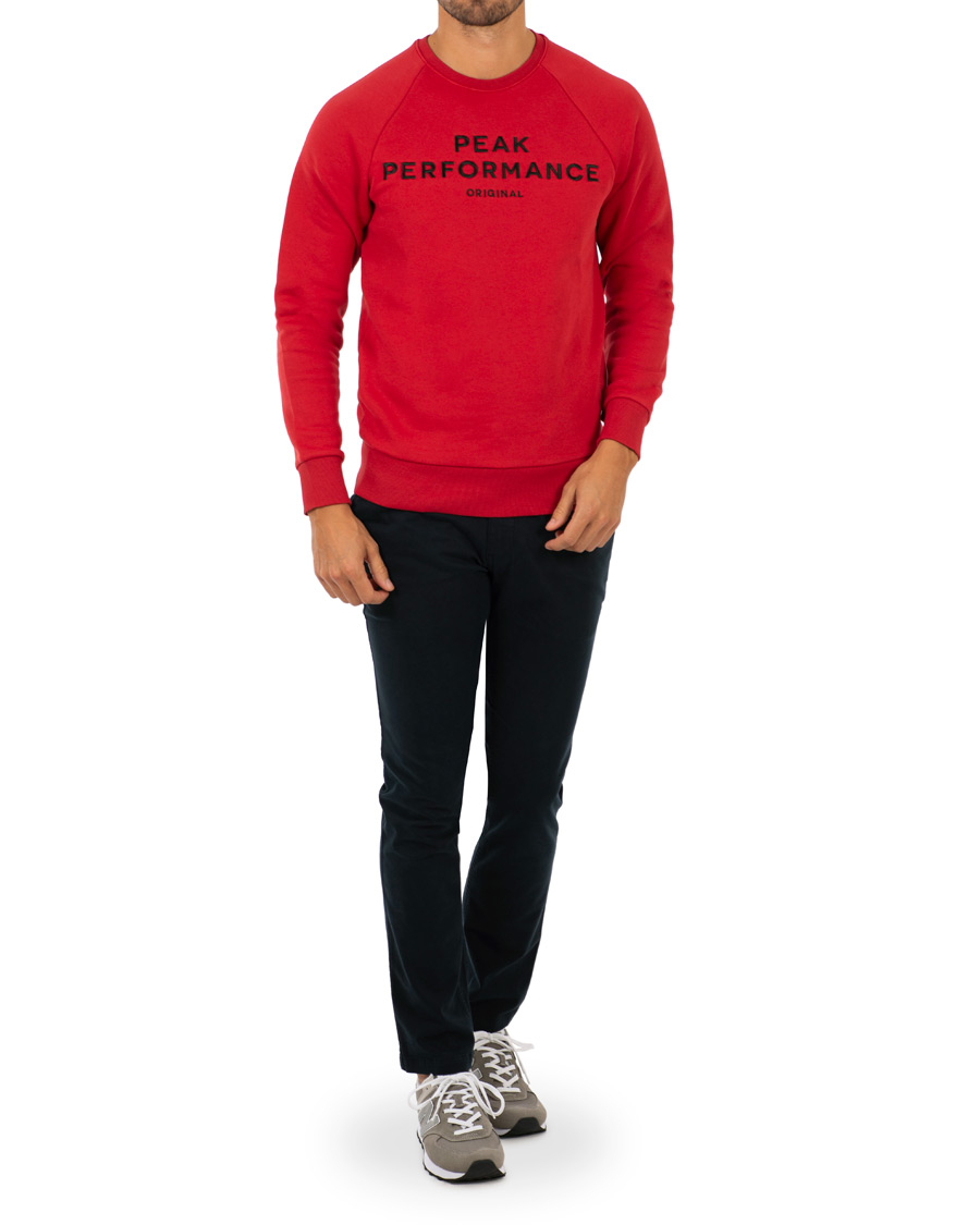 Homme | Pulls Et Tricots | Peak Performance | Logo Crew Neck Sweatshirt Red