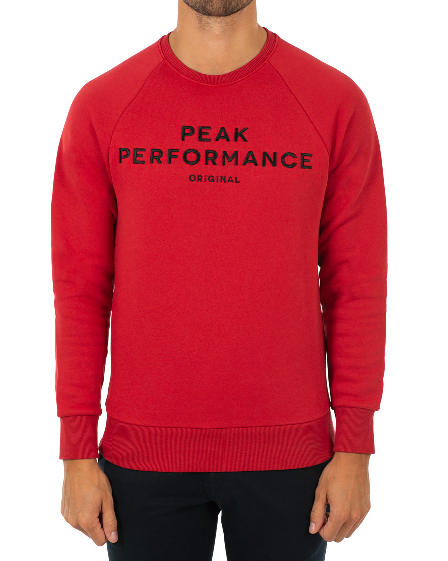 Homme | Pulls Et Tricots | Peak Performance | Logo Crew Neck Sweatshirt Red