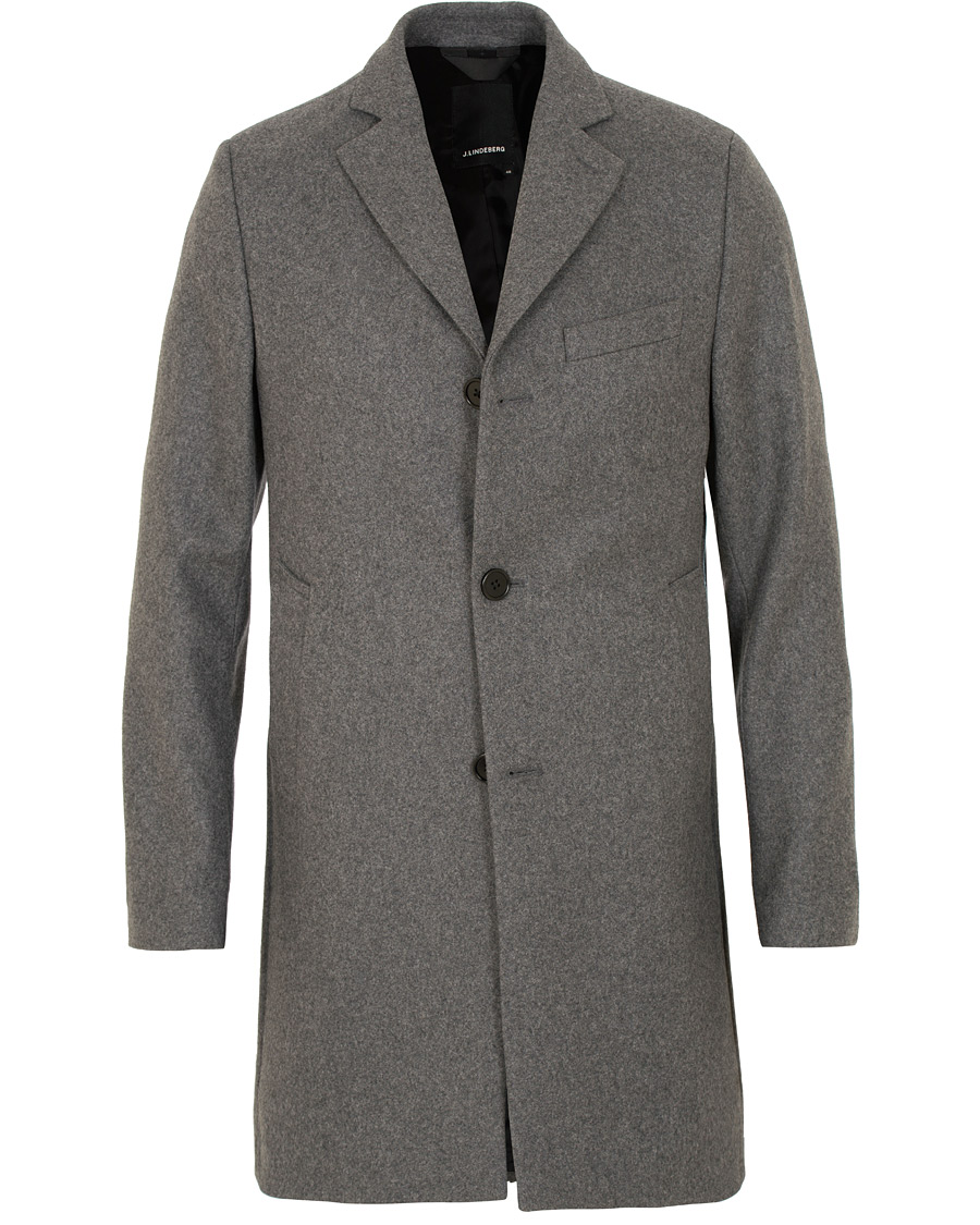 Homme | Manteaux Et Vestes | J.Lindeberg | Wolger Compact Melton Coat Dark Grey Melange