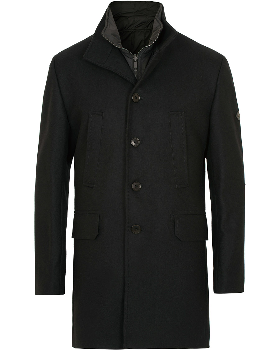 Homme | Manteaux Et Vestes | J.Lindeberg | Gavin Stand Up Collar Compact Melton Coat Black