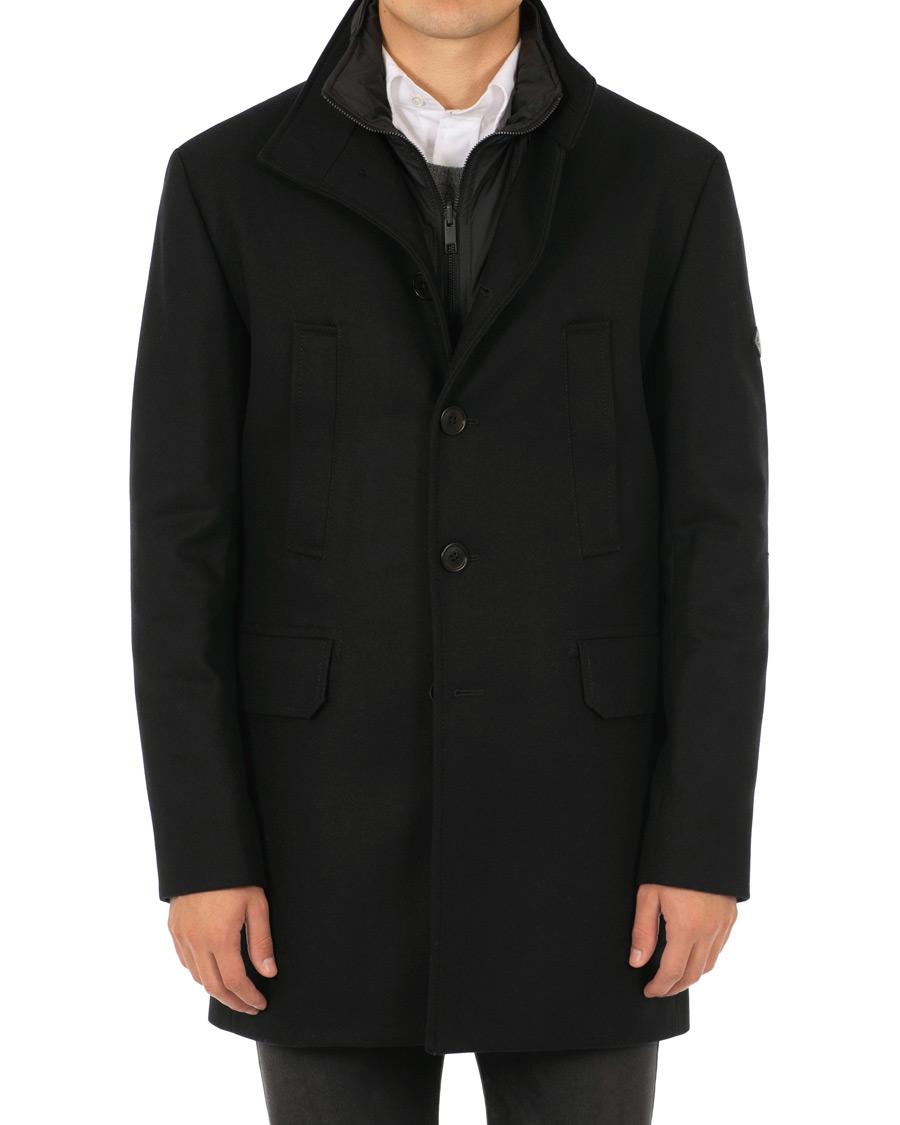 Homme | Manteaux Et Vestes | J.Lindeberg | Gavin Stand Up Collar Compact Melton Coat Black