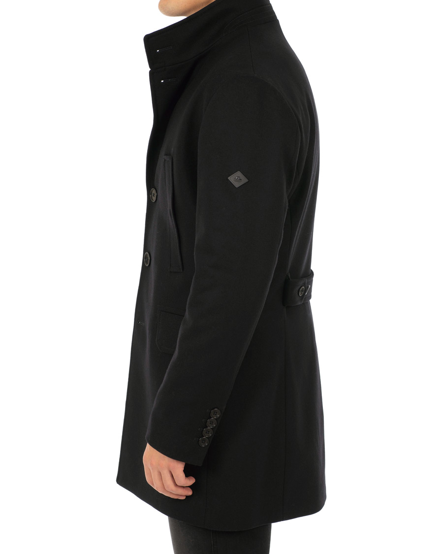 Homme | Manteaux Et Vestes | J.Lindeberg | Gavin Stand Up Collar Compact Melton Coat Black