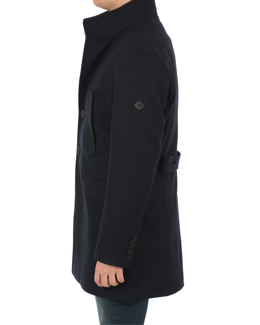 Homme | Manteaux Et Vestes | J.Lindeberg | Gavin Stand Up Collar Compact Melton Coat Navy