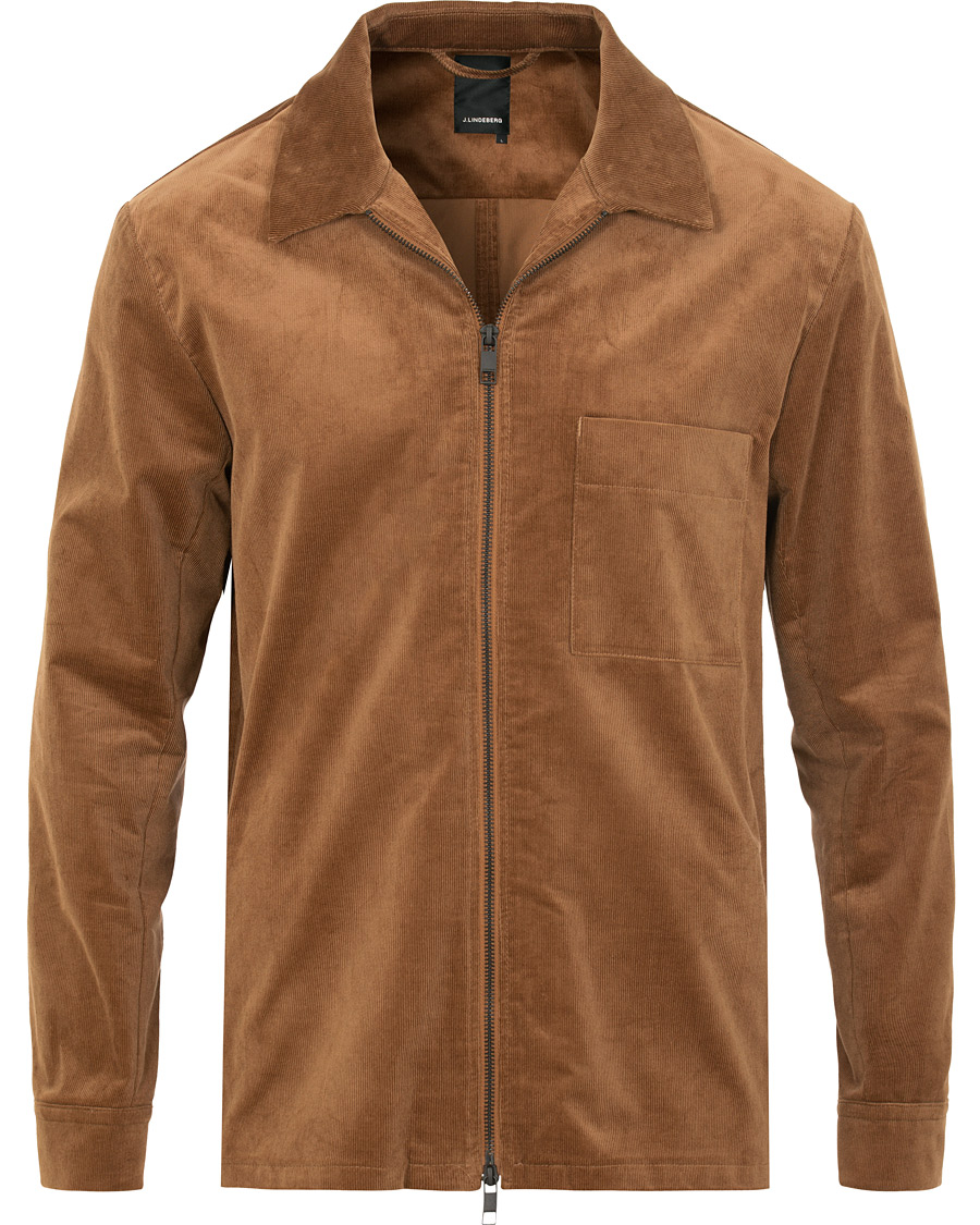 Homme | Manteaux Et Vestes | J.Lindeberg | Jason Zip Corduroy Shirt Jacket Bison