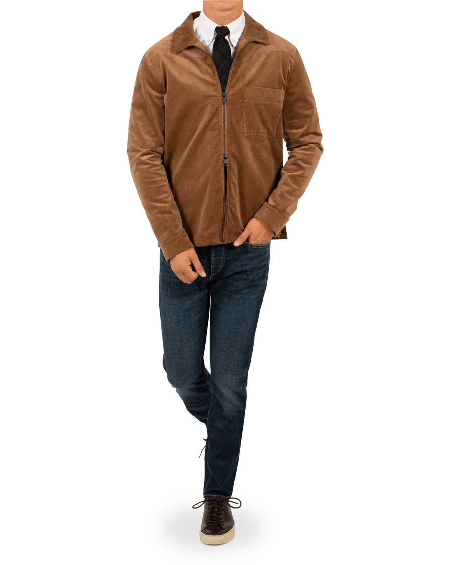 Homme | Manteaux Et Vestes | J.Lindeberg | Jason Zip Corduroy Shirt Jacket Bison
