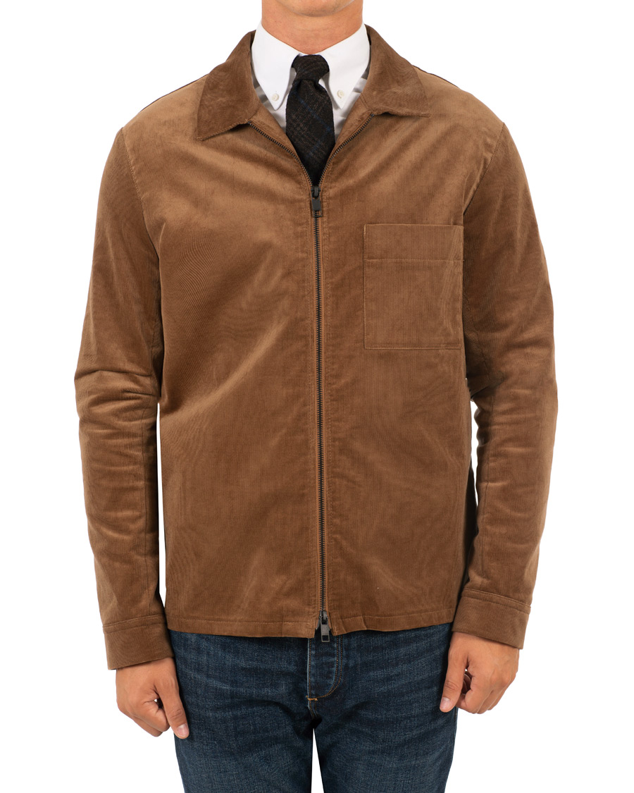 Homme | Manteaux Et Vestes | J.Lindeberg | Jason Zip Corduroy Shirt Jacket Bison