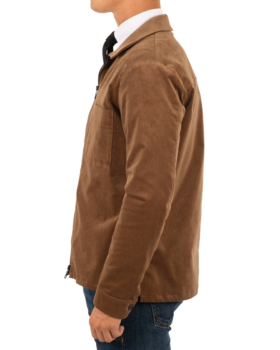 Homme | Manteaux Et Vestes | J.Lindeberg | Jason Zip Corduroy Shirt Jacket Bison
