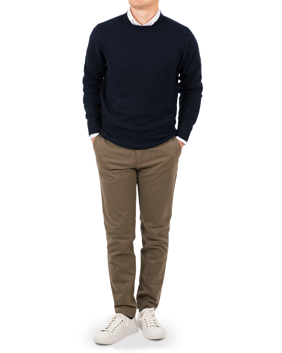 Heren | Broeken | J.Lindeberg | Chaze Flannel Twill Trousers Olive