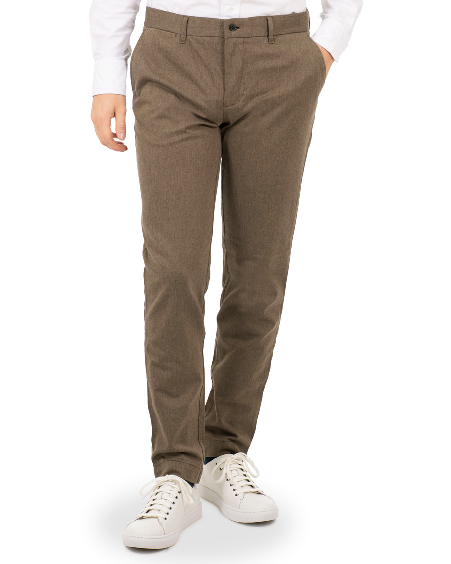 Heren | Broeken | J.Lindeberg | Chaze Flannel Twill Trousers Olive