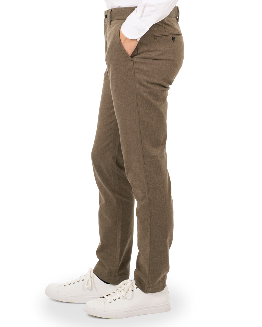 Heren | Broeken | J.Lindeberg | Chaze Flannel Twill Trousers Olive